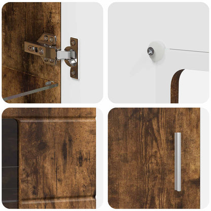 vidaXL Sideboard FLORIN Smoked Oak 55.5 x 29 x 100 cm Engineered Wood