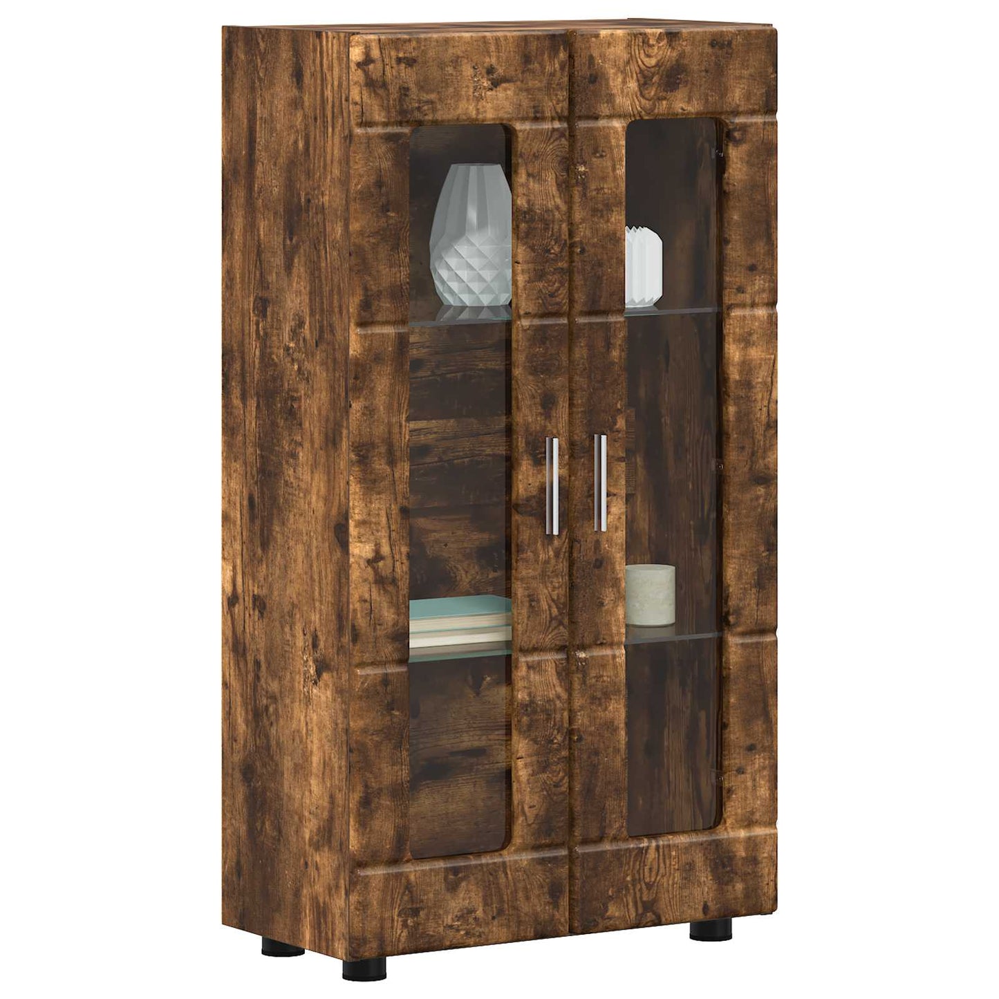 vidaXL Sideboard FLORIN Smoked Oak 55.5 x 29 x 100 cm Engineered Wood