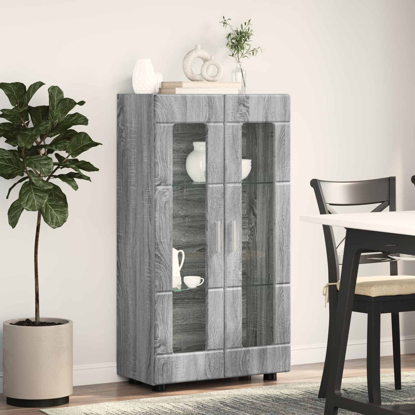 vidaXL Sideboard FLORIN Grey Sonoma 55.5 x 29 x 100 cm Engineered Wood