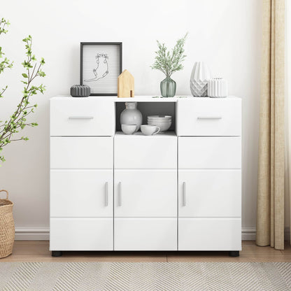 vidaXL Wooden Cabinet White 88.5 x 30.5 x 73 cm Engineered Wood