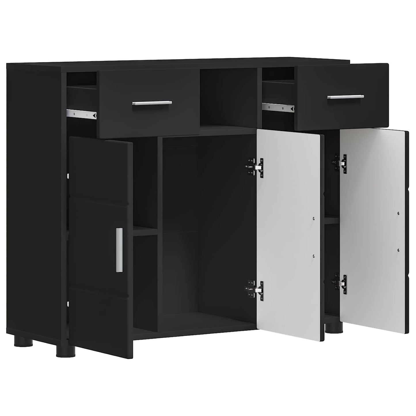 vidaXL Wooden Cabinet Black 88.5 x 30.5 x 73 cm Engineered Wood