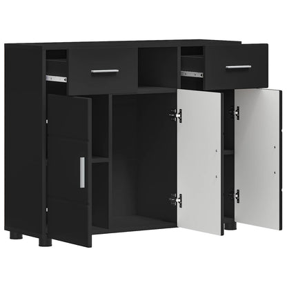 vidaXL Wooden Cabinet Black 88.5 x 30.5 x 73 cm Engineered Wood