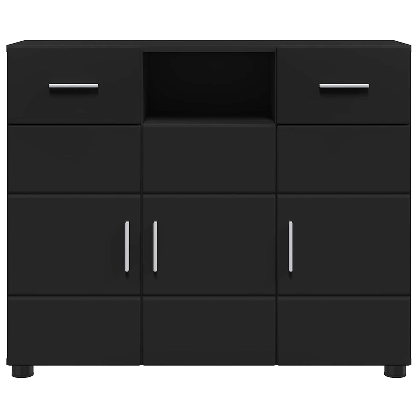 vidaXL Wooden Cabinet Black 88.5 x 30.5 x 73 cm Engineered Wood