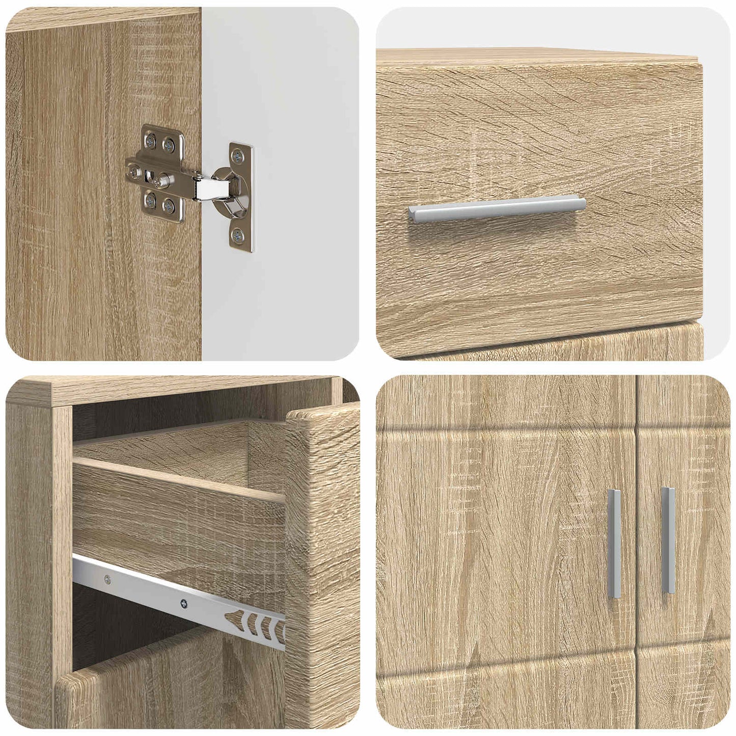 vidaXL Wooden Cabinet Sonoma Oak 88.5 x 30.5 x 73 cm Engineered Wood
