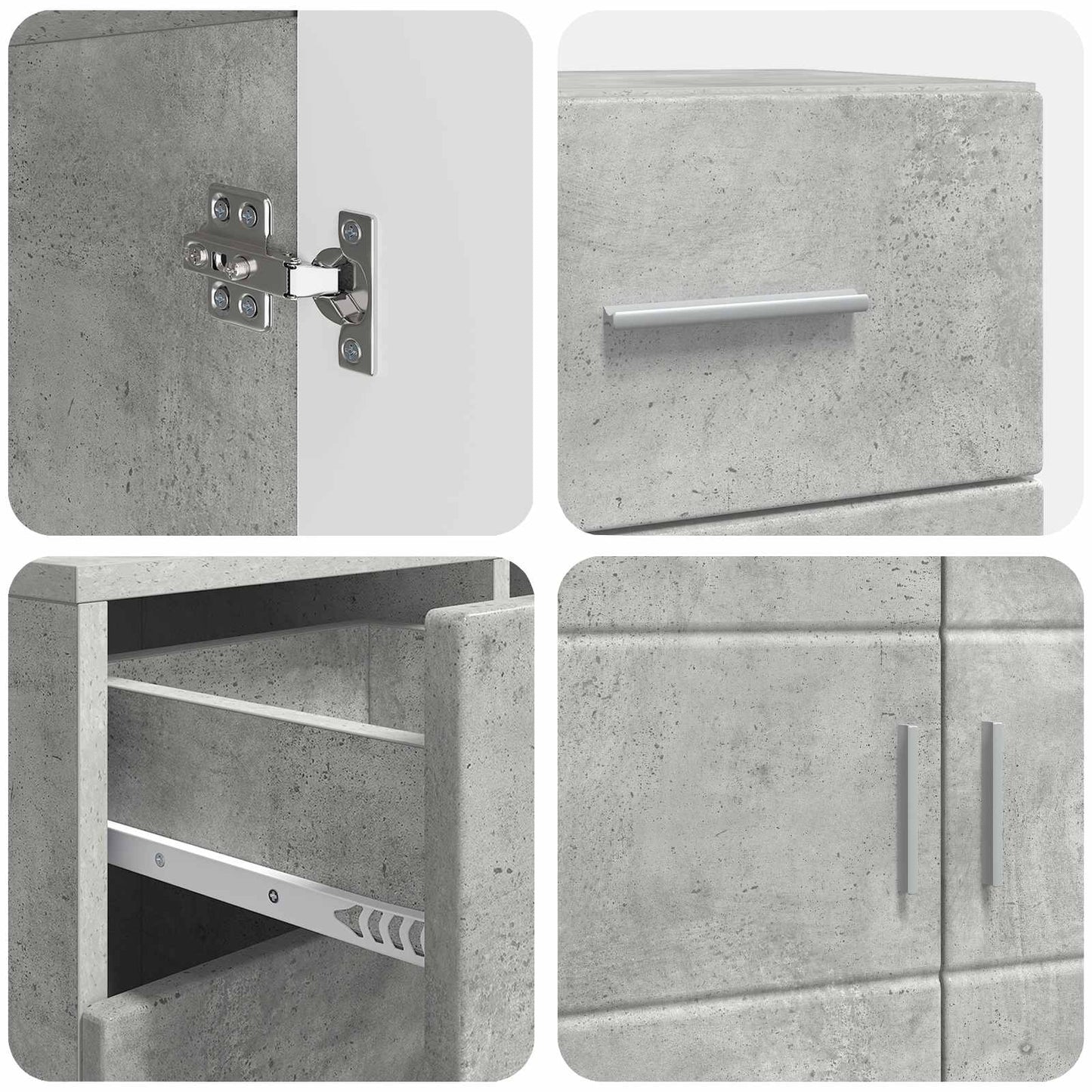 vidaXL Wooden Cabinet Concrete Grey Engineered Wood