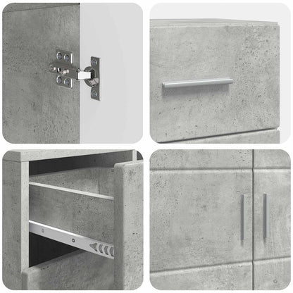 vidaXL Wooden Cabinet Concrete Grey Engineered Wood