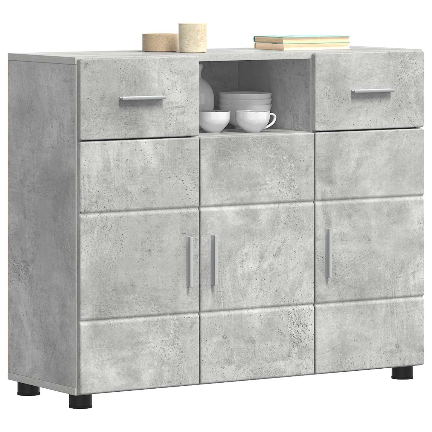 vidaXL Wooden Cabinet Concrete Grey Engineered Wood