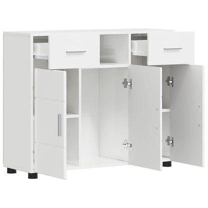vidaXL Wooden Cabinet with Drawer High Gloss White 88.5 x 30.5 x 73 cm