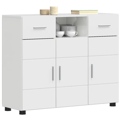 vidaXL Wooden Cabinet with Drawer High Gloss White 88.5 x 30.5 x 73 cm