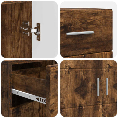 vidaXL Wooden Cabinet Smoked Oak 88.5 x 30.5 x 73 cm Engineered Wood