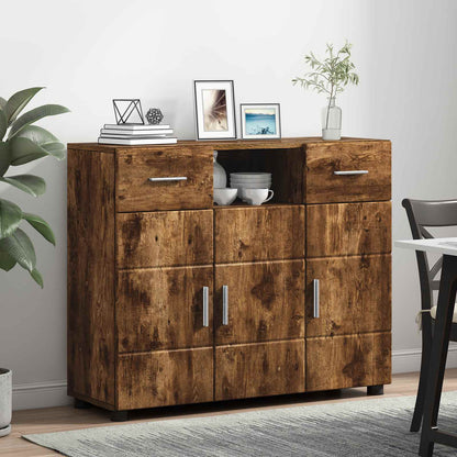 vidaXL Wooden Cabinet Smoked Oak 88.5 x 30.5 x 73 cm Engineered Wood