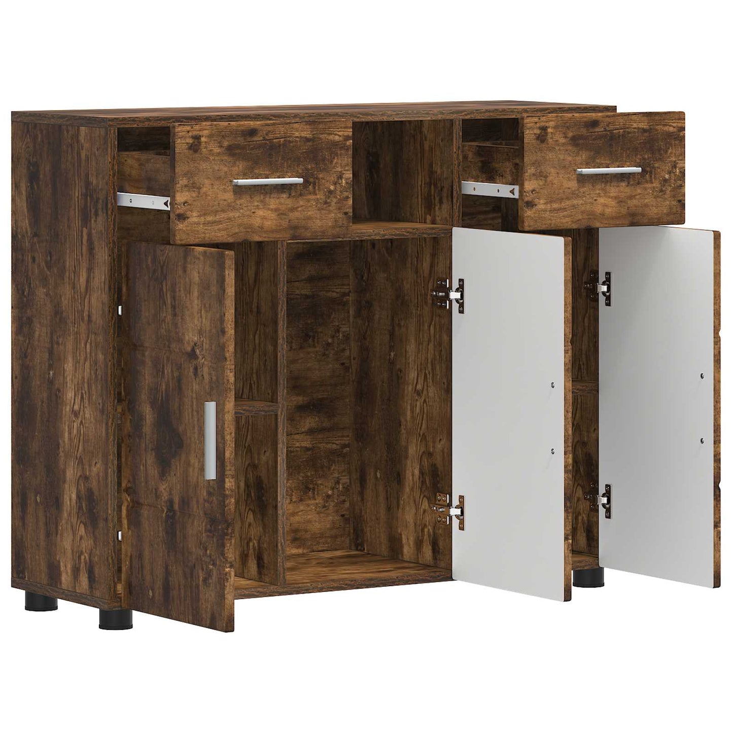 vidaXL Wooden Cabinet Smoked Oak 88.5 x 30.5 x 73 cm Engineered Wood