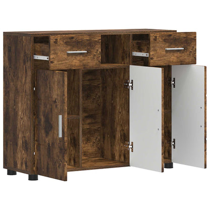 vidaXL Wooden Cabinet Smoked Oak 88.5 x 30.5 x 73 cm Engineered Wood