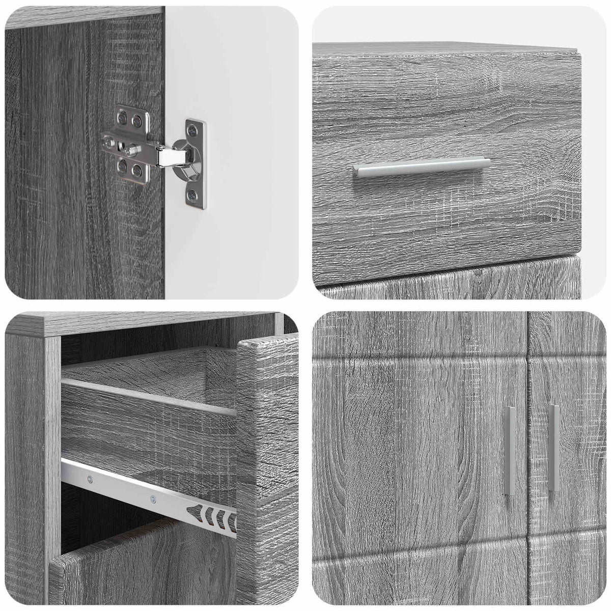 vidaXL Wooden Cabinet Grey Sonoma Engineered Wood