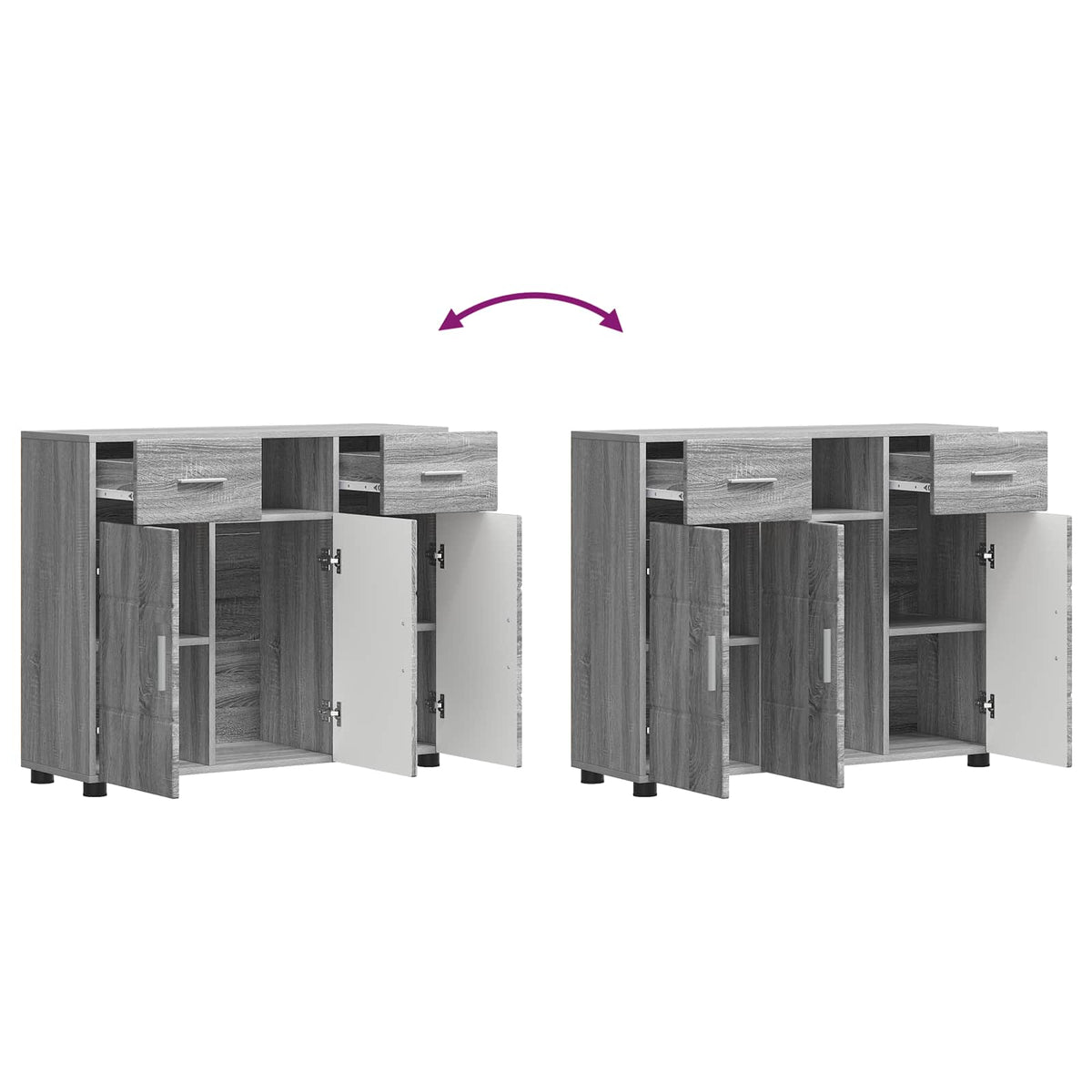vidaXL Wooden Cabinet Grey Sonoma Engineered Wood