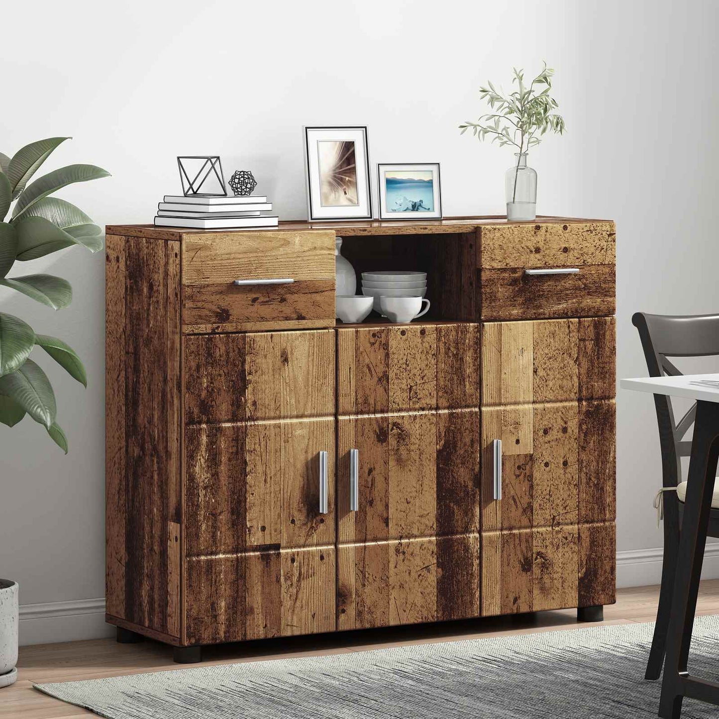 vidaXL Wooden Cabinet Old Wood 88.5 x 30.5 x 73 cm Engineered Wood