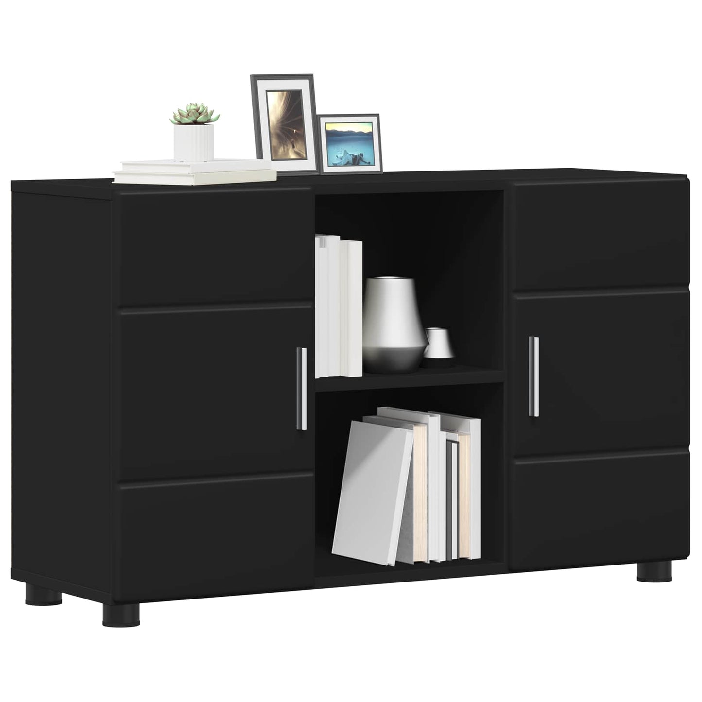 vidaXL Sideboard FLORIN 88.5 x 30.5 x 55.5 cm Black Engineered Wood