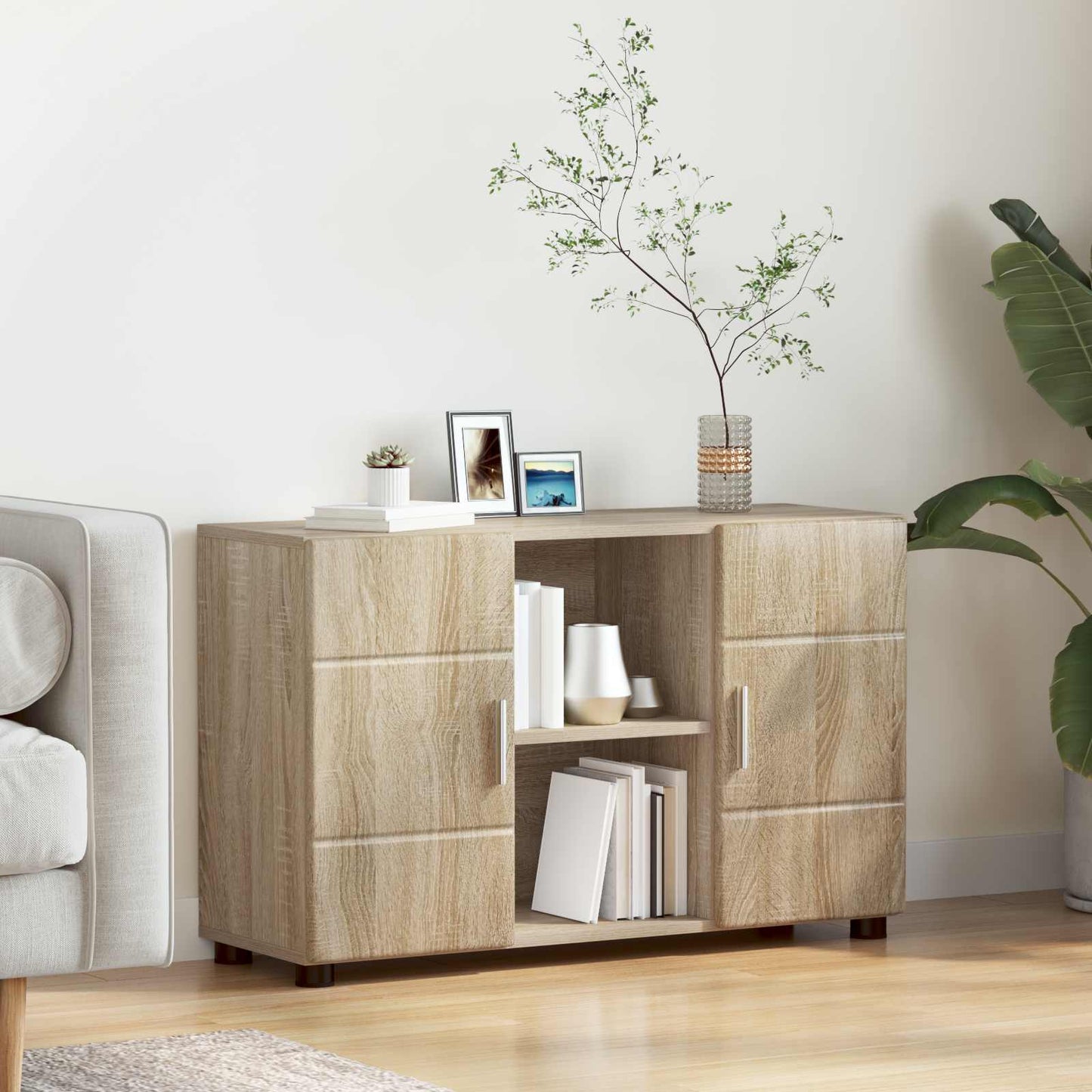 vidaXL Sideboard FLORIN 88.5 x 30.5 x 55.5 cm Sonoma Oak