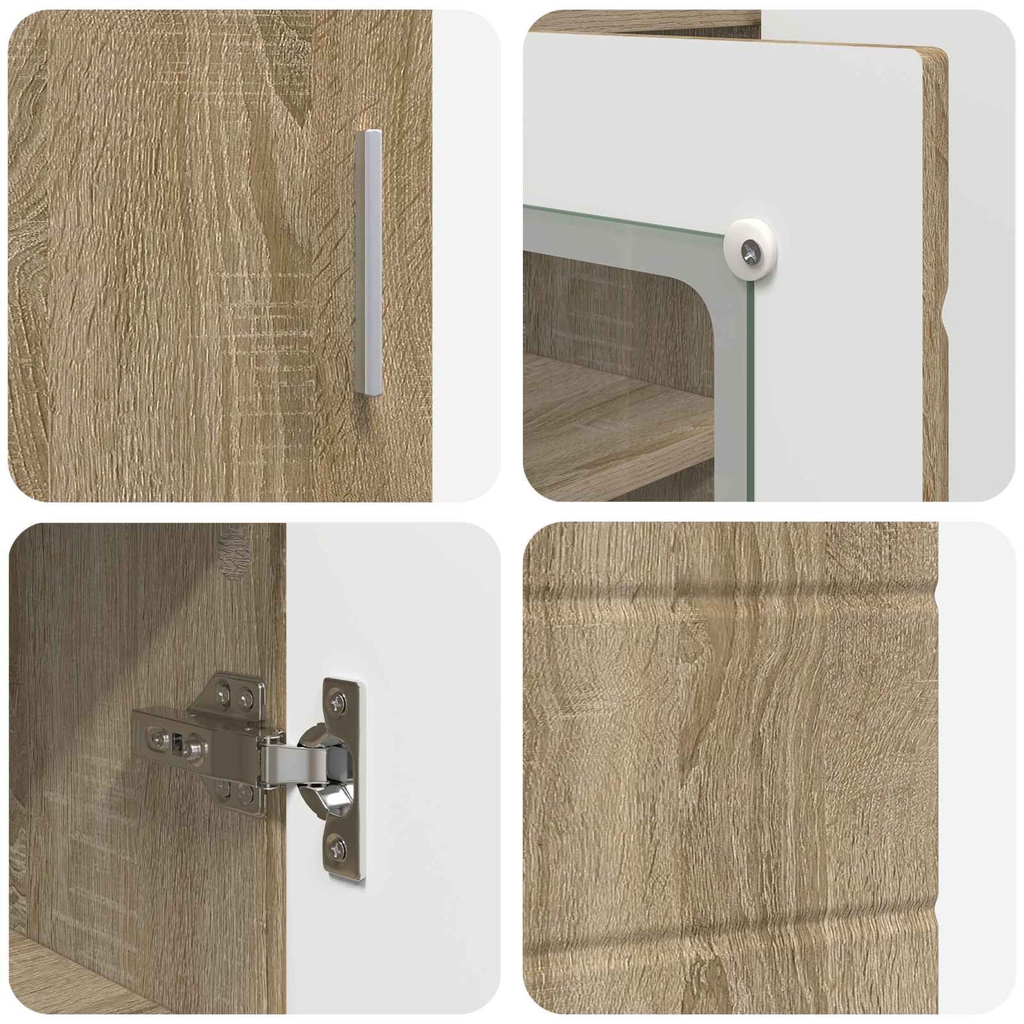 vidaXL Wooden Cabinet Sonoma Oak 88.5 x 30.5 x 73 cm Engineered Wood