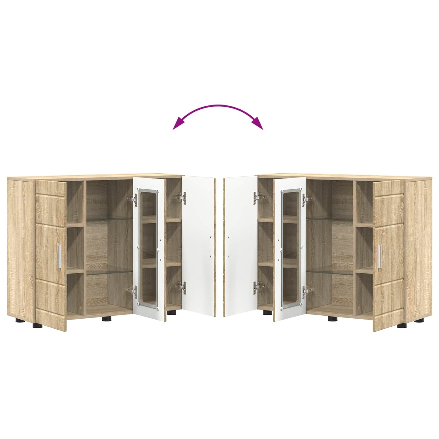 vidaXL Wooden Cabinet Sonoma Oak 88.5 x 30.5 x 73 cm Engineered Wood