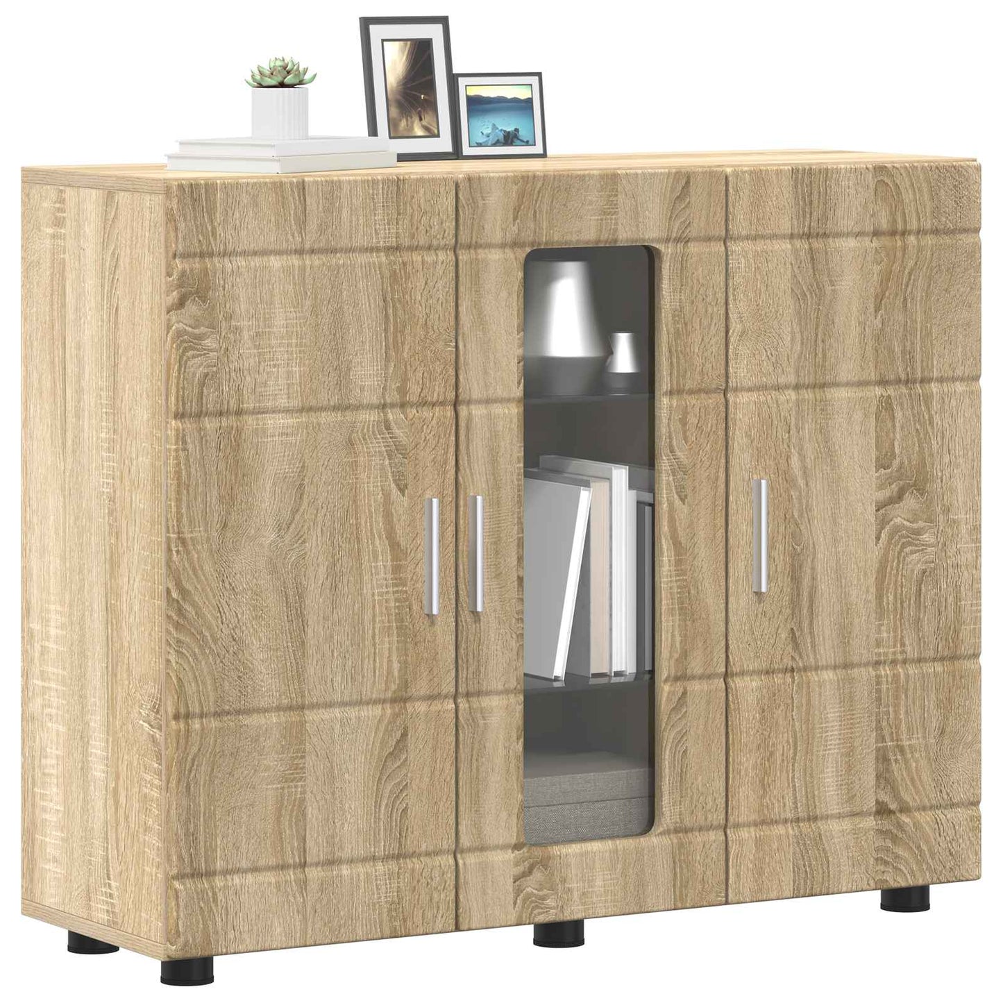 vidaXL Wooden Cabinet Sonoma Oak 88.5 x 30.5 x 73 cm Engineered Wood