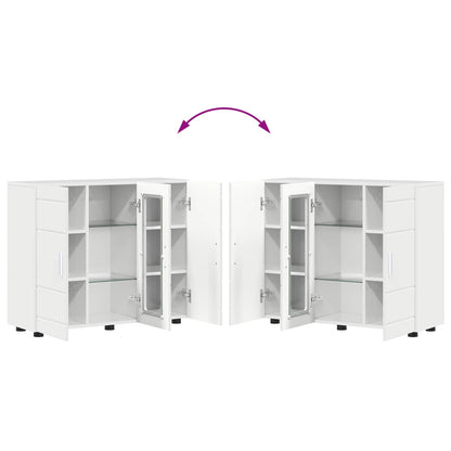 vidaXL Wooden Cabinet High Gloss White 88.5 x 30.5 x 73 cm