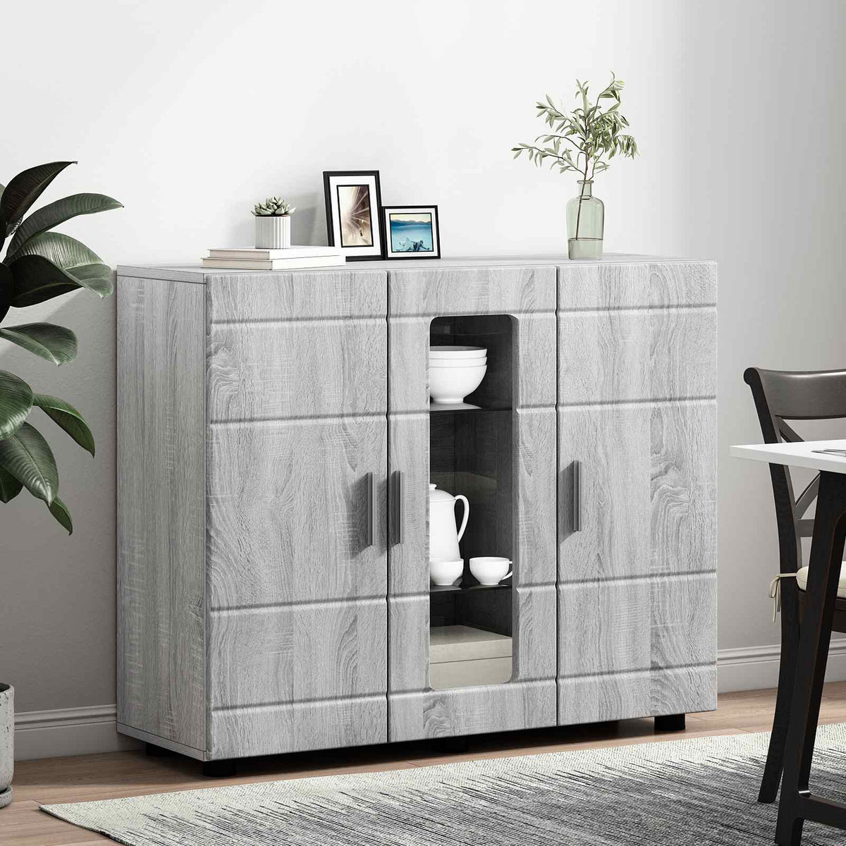 vidaXL Wooden Cabinet Grey Sonoma Engineered Wood