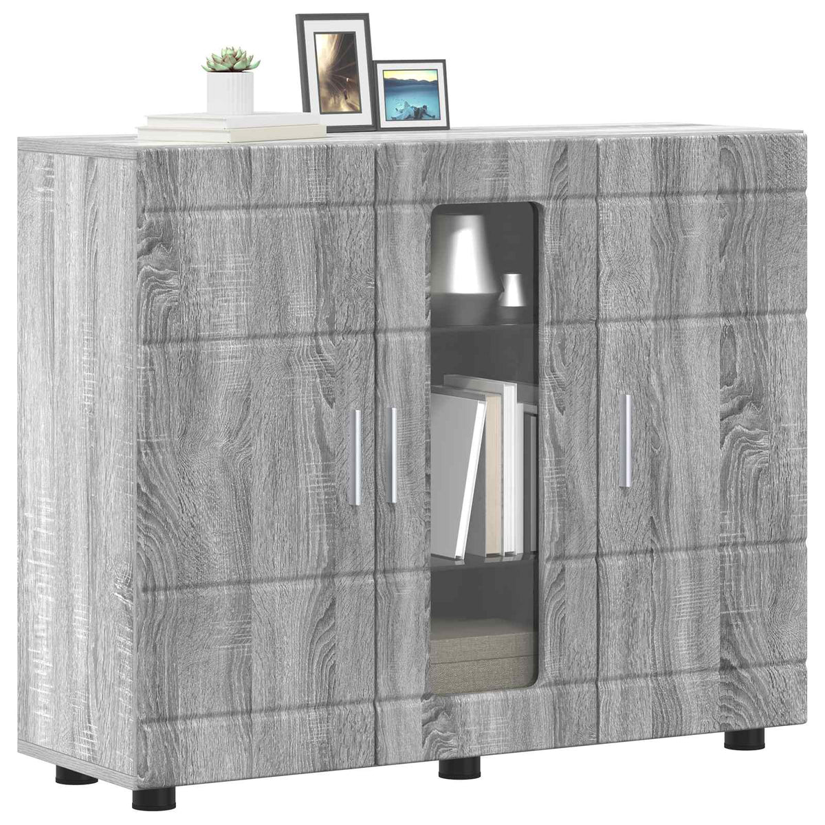 vidaXL Wooden Cabinet Grey Sonoma Engineered Wood