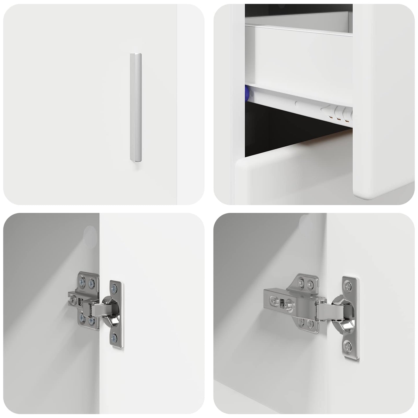 vidaXL Sideboard FLORIN 88.5 x 30.5 x 73 cm White Engineered Wood