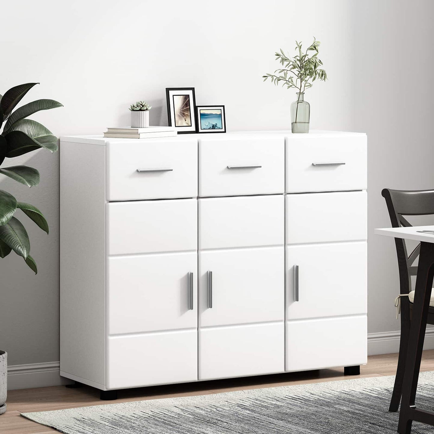 vidaXL Sideboard FLORIN 88.5 x 30.5 x 73 cm White Engineered Wood
