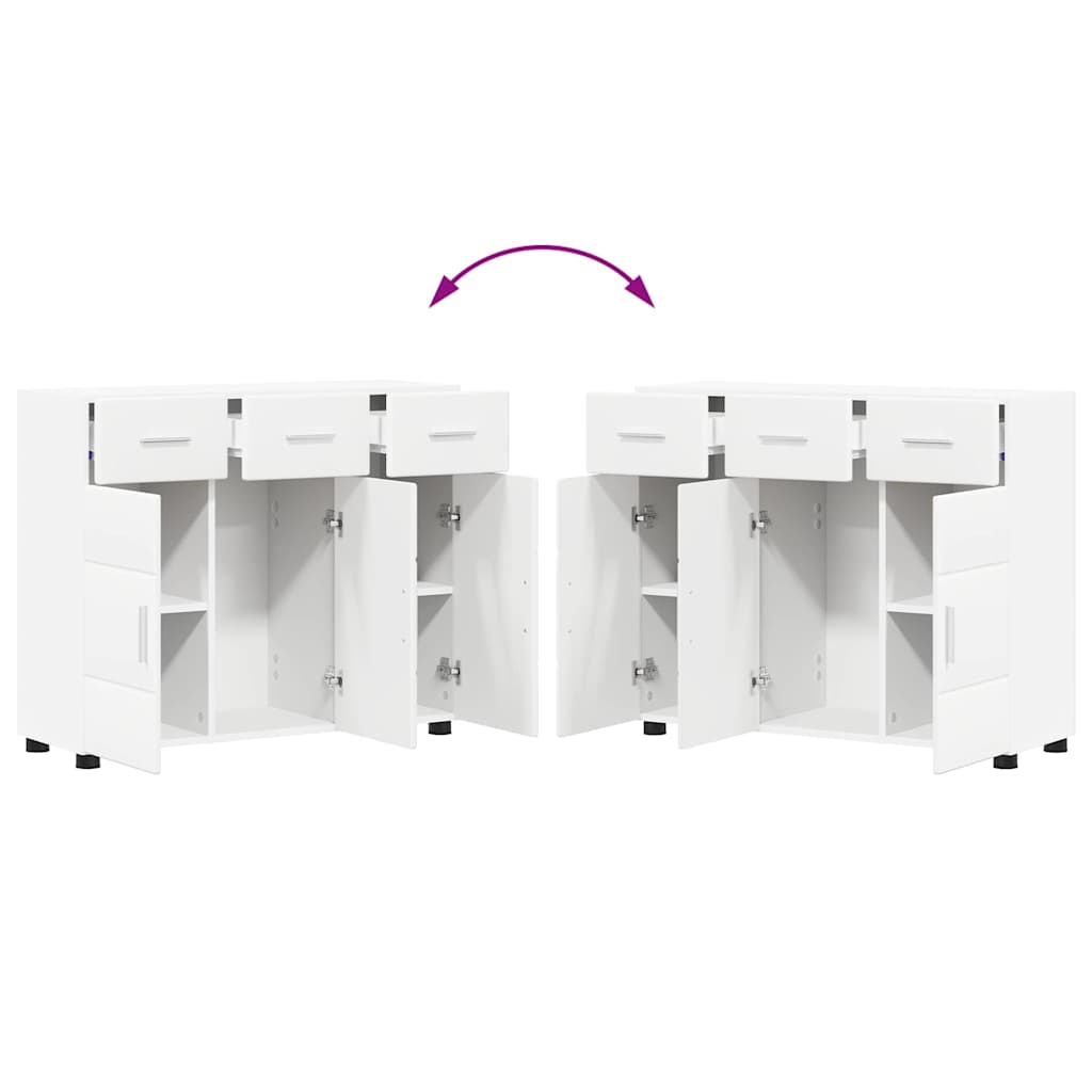 vidaXL Sideboard FLORIN White 88.5 x 30.5 x 73 cm Engineered Wood