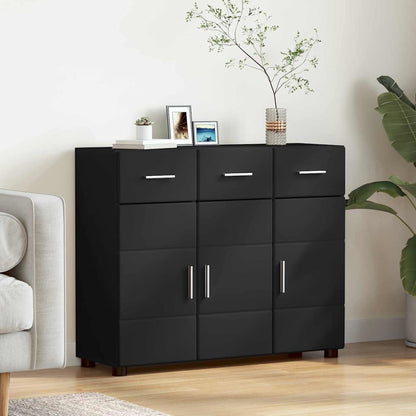 vidaXL Sideboard FLORIN Black 88.5 x 30.5 x 73 cm Engineered Wood