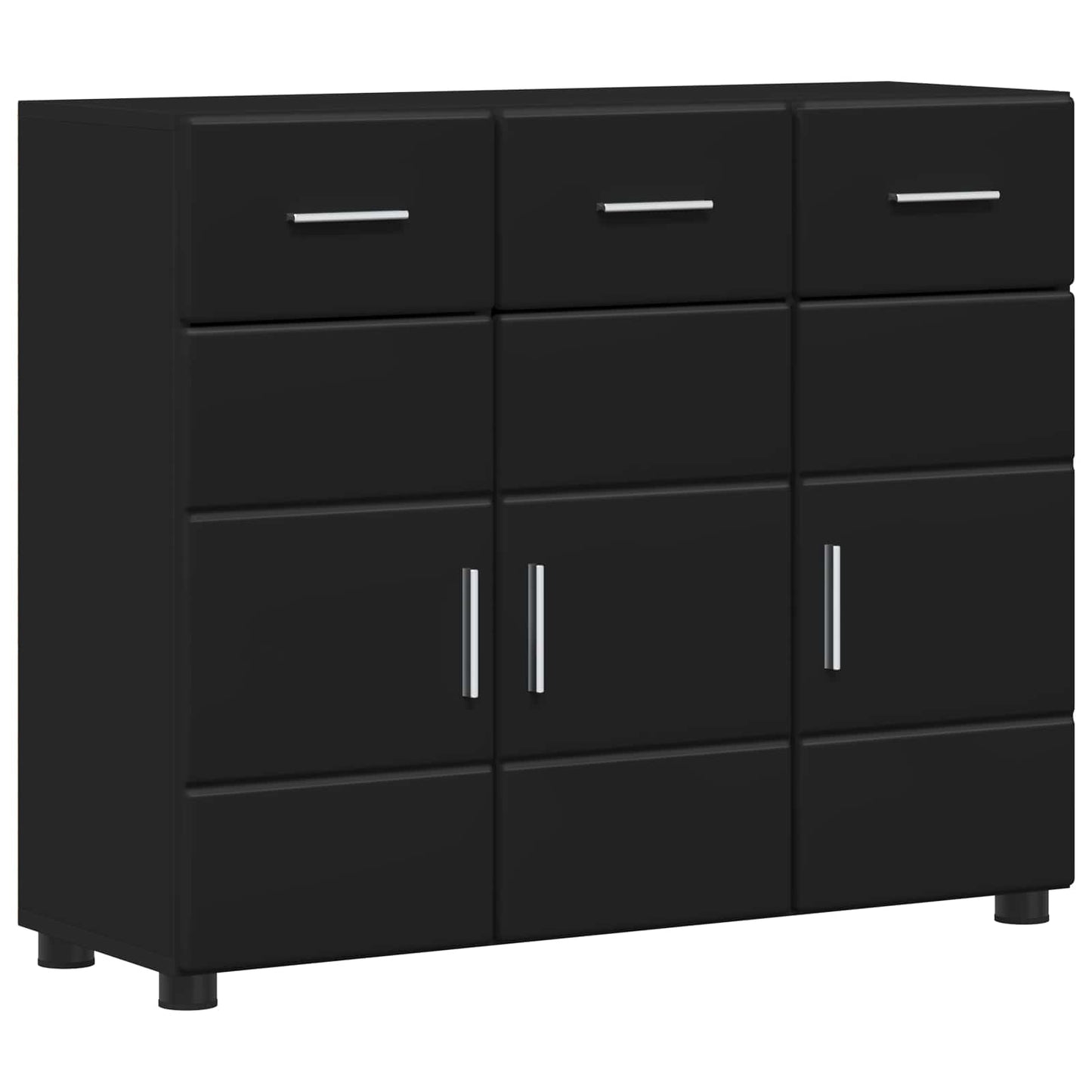 vidaXL Sideboard FLORIN 88.5 x 30.5 x 73 cm Black Engineered Wood