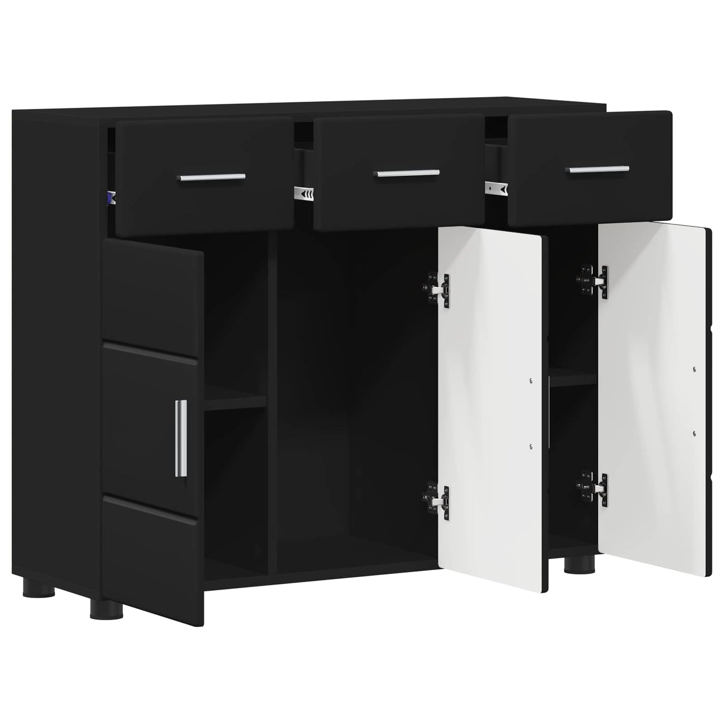 vidaXL Sideboard FLORIN 88.5 x 30.5 x 73 cm Black Engineered Wood