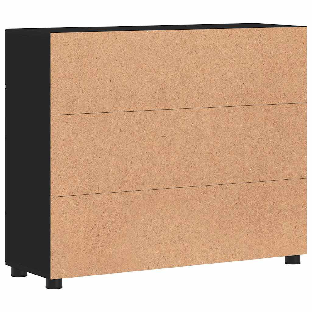 vidaXL Sideboard FLORIN Black 88.5 x 30.5 x 73 cm Engineered Wood