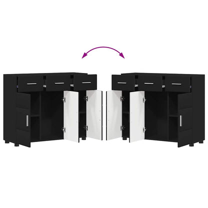 vidaXL Sideboard FLORIN Black 88.5 x 30.5 x 73 cm Engineered Wood