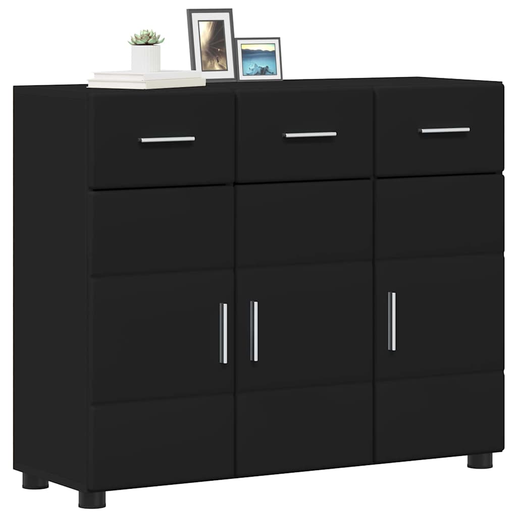 vidaXL Sideboard FLORIN Black 88.5 x 30.5 x 73 cm Engineered Wood