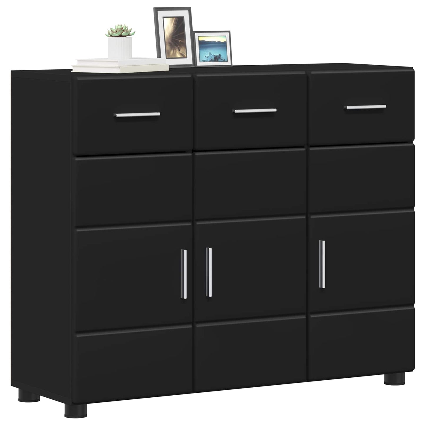 vidaXL Sideboard FLORIN 88.5 x 30.5 x 73 cm Black Engineered Wood