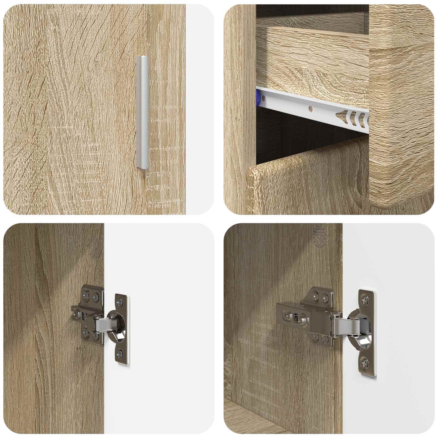vidaXL Sideboard FLORIN Sonoma Oak 88.5 x 30.5 x 73 cm Engineered Wood