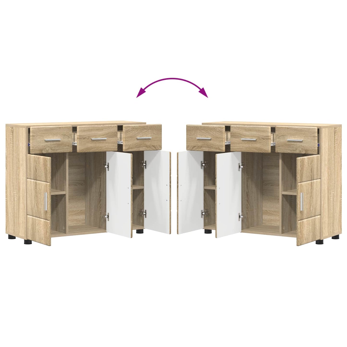 vidaXL Sideboard FLORIN Sonoma Oak 88.5 x 30.5 x 73 cm Engineered Wood
