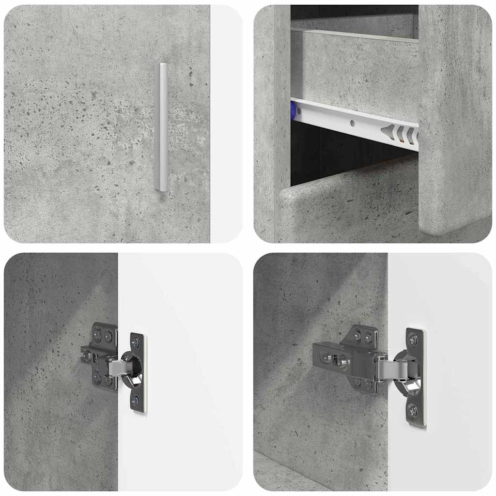 vidaXL Sideboard with Shelf FLORIN Concrete Grey 88.5 x 30.5 x 73 cm