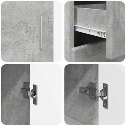 vidaXL Sideboard with Shelf FLORIN Concrete Grey 88.5 x 30.5 x 73 cm