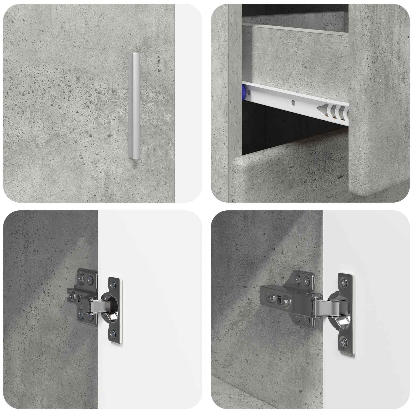 vidaXL Sideboard FLORIN 88.5 x 30.5 x 73 cm Concrete Grey