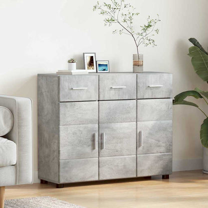 vidaXL Sideboard with Shelf FLORIN Concrete Grey 88.5 x 30.5 x 73 cm