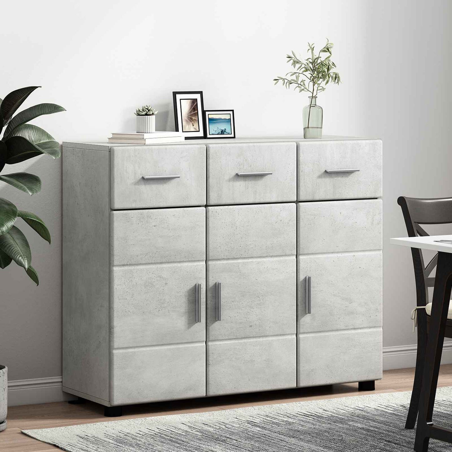 vidaXL Sideboard FLORIN 88.5 x 30.5 x 73 cm Concrete Grey