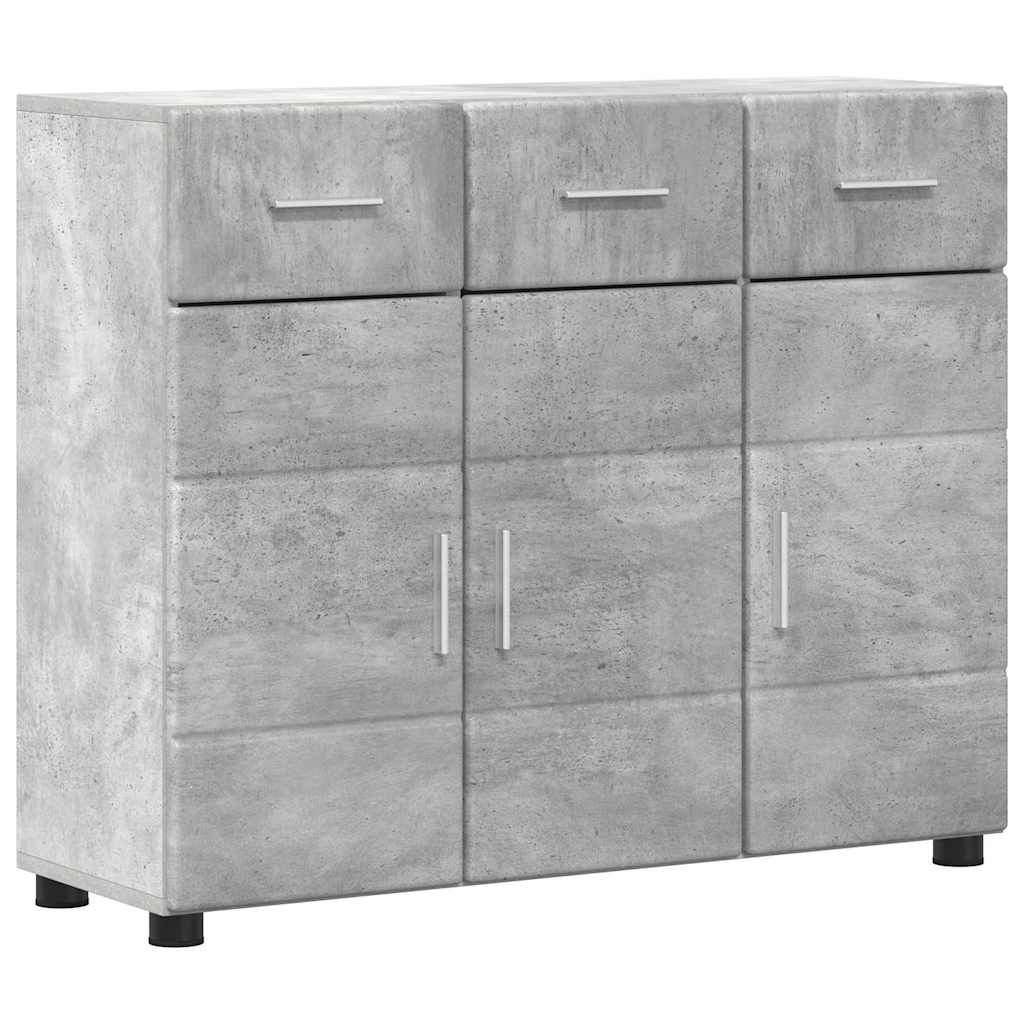 vidaXL Sideboard with Shelf FLORIN Concrete Grey 88.5 x 30.5 x 73 cm