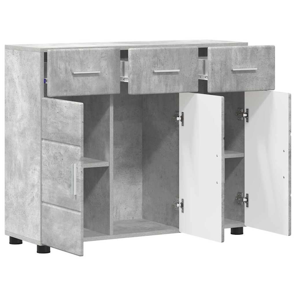 vidaXL Sideboard with Shelf FLORIN Concrete Grey 88.5 x 30.5 x 73 cm