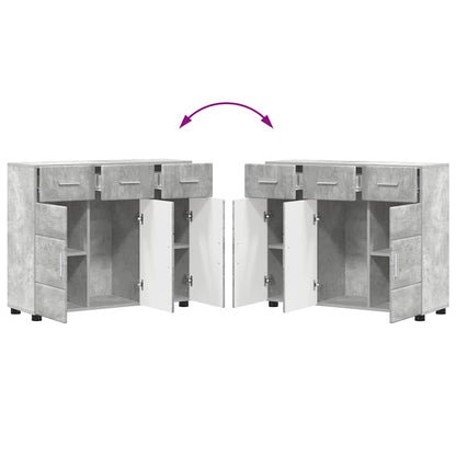 vidaXL Sideboard with Shelf FLORIN Concrete Grey 88.5 x 30.5 x 73 cm