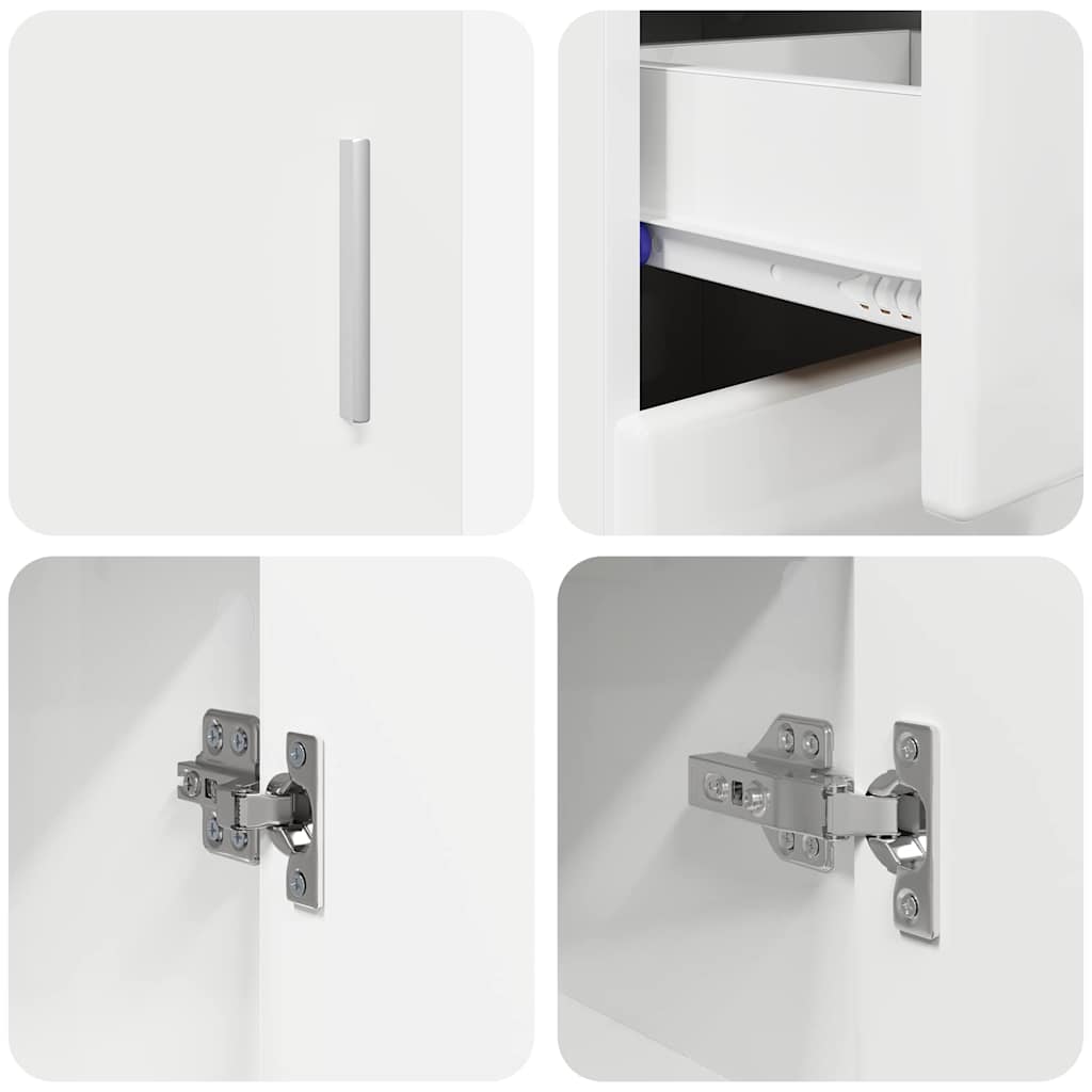 vidaXL Sideboard with Door FLORIN High Gloss White 88.5 x 30.5 x 73 cm