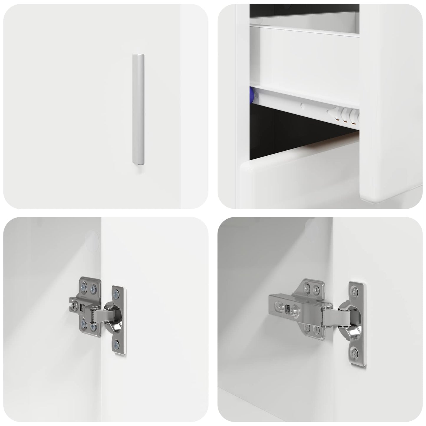 vidaXL Sideboard FLORIN 88.5 x 30.5 x 73 cm High Gloss White